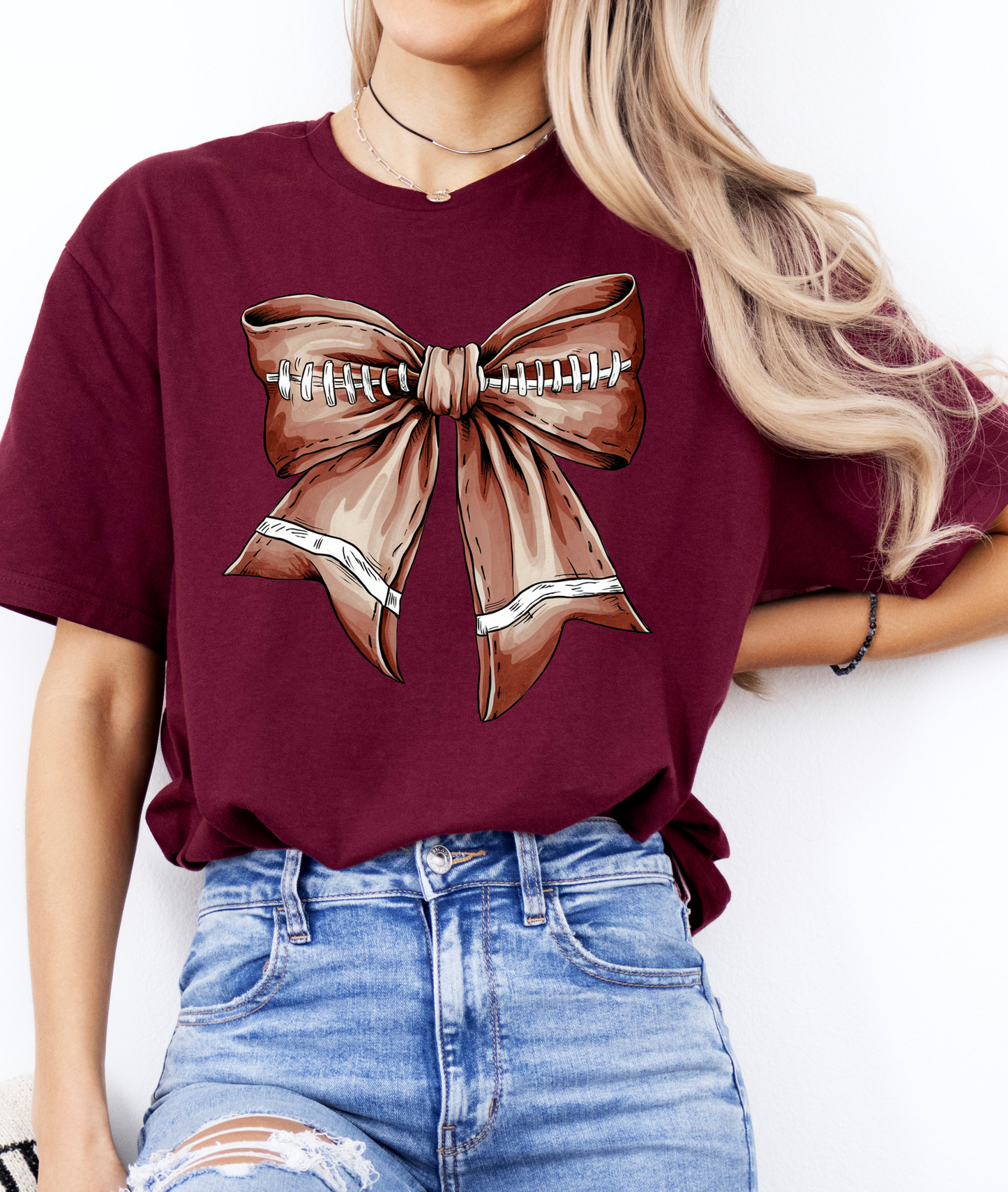 Football Bow Tee