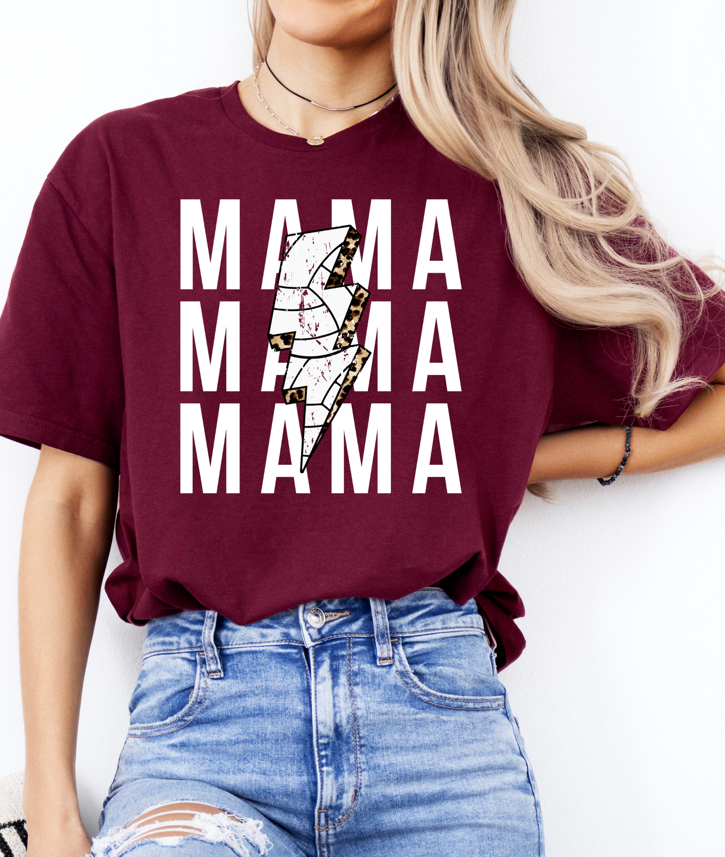 Mama Volleyball Lightning Tee