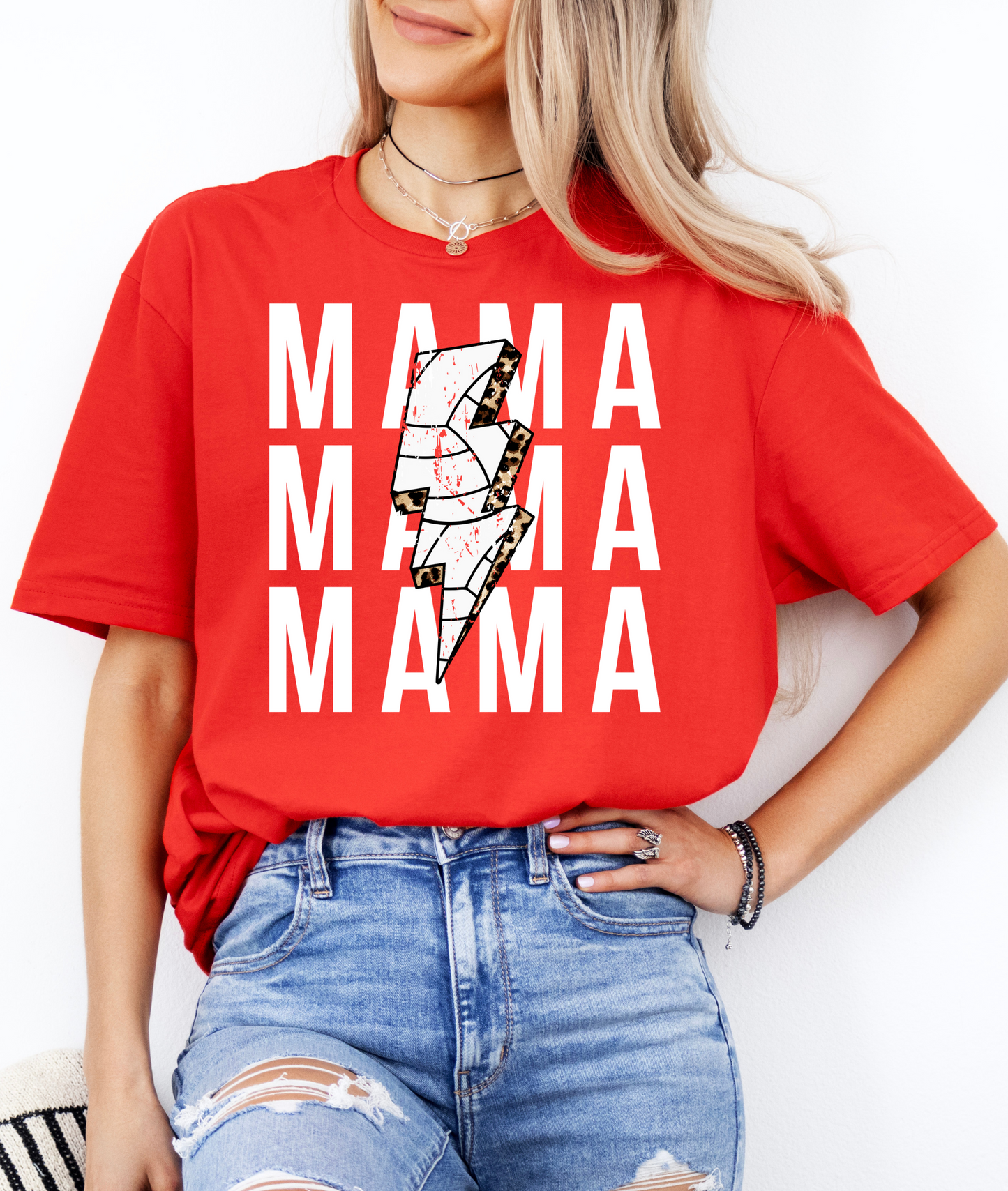 Mama Volleyball Lightning Tee